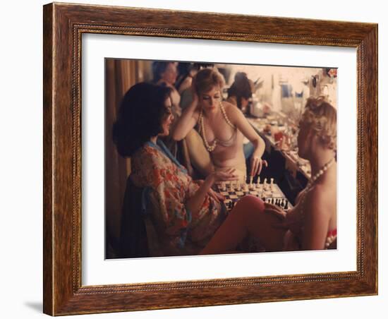 Showgirls Playing Chess Between Shows at Latin Quarter Nightclub-Gordon Parks-Framed Premium Photographic Print