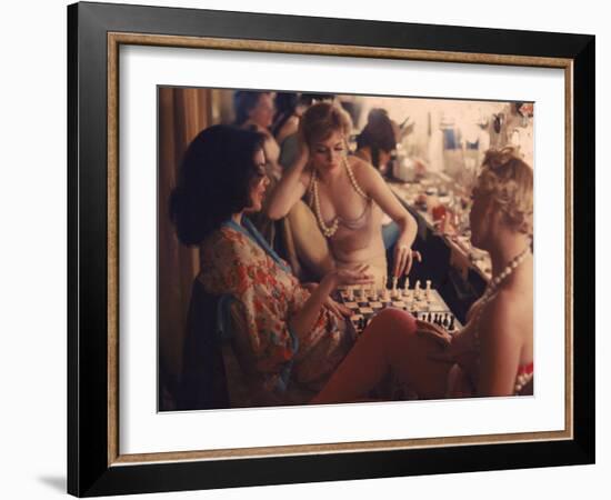 Showgirls Playing Chess Between Shows at Latin Quarter Nightclub-Gordon Parks-Framed Premium Photographic Print