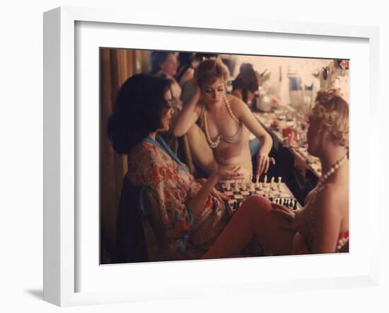 Showgirls Playing Chess Between Shows at Latin Quarter Nightclub-Gordon Parks-Framed Premium Photographic Print