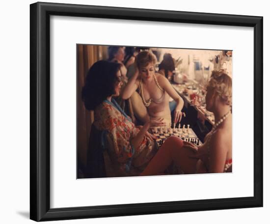 Showgirls Playing Chess Between Shows at Latin Quarter Nightclub-Gordon Parks-Framed Photographic Print