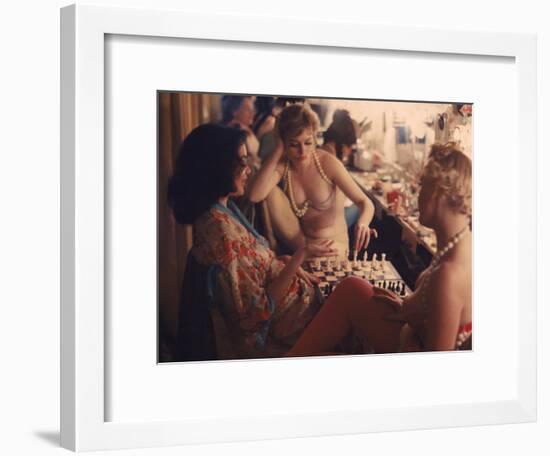 Showgirls Playing Chess Between Shows at Latin Quarter Nightclub-Gordon Parks-Framed Photographic Print