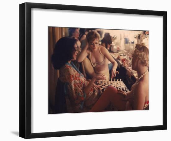 Showgirls Playing Chess Between Shows at Latin Quarter Nightclub-Gordon Parks-Framed Photographic Print