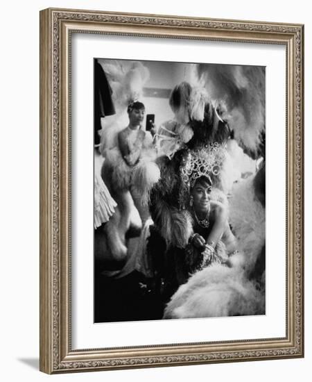 Showgirls Sitting in the Dressing Room of the Stardust Hotel-Ralph Crane-Framed Photographic Print