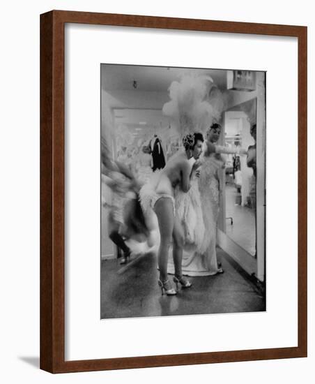 Showgirls Standing in the Dressing Room of the Stardust Hotel-Ralph Crane-Framed Photographic Print