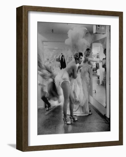 Showgirls Standing in the Dressing Room of the Stardust Hotel-Ralph Crane-Framed Photographic Print