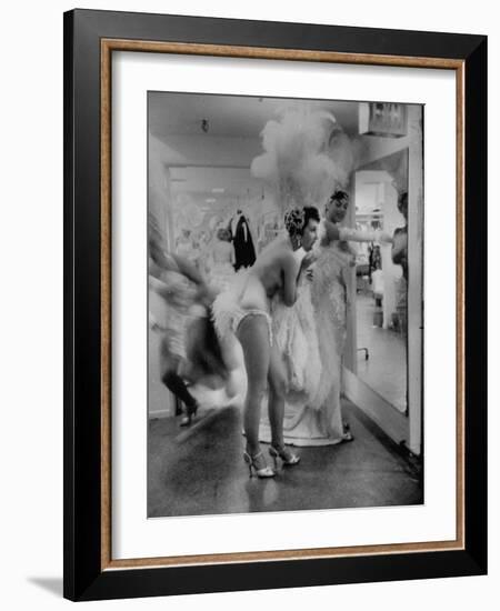 Showgirls Standing in the Dressing Room of the Stardust Hotel-Ralph Crane-Framed Photographic Print