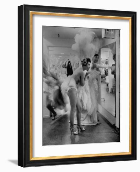 Showgirls Standing in the Dressing Room of the Stardust Hotel-Ralph Crane-Framed Photographic Print