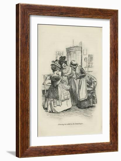 Showing her child to the housekeeper, 1896-Hugh Thomson-Framed Giclee Print