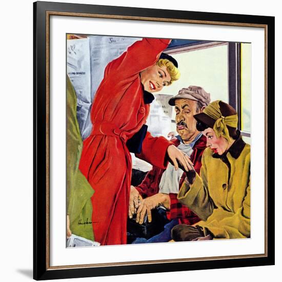 "Showing Off Her Ring," January 22, 1949-George Hughes-Framed Giclee Print