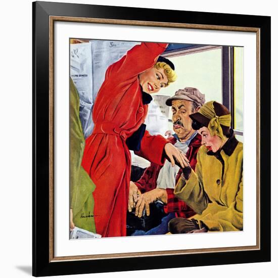 "Showing Off Her Ring," January 22, 1949-George Hughes-Framed Giclee Print