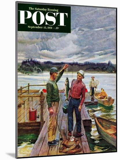 "Showing Off the Big One" Saturday Evening Post Cover, September 15, 1951-Mead Schaeffer-Mounted Giclee Print