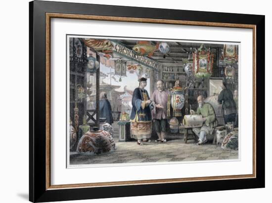 'Showroom of a Lantern Merchant in Peking', China, 1843-Thomas Allom-Framed Giclee Print