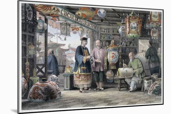 'Showroom of a Lantern Merchant in Peking', China, 1843-Thomas Allom-Mounted Giclee Print