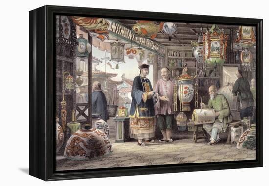 Showroom of a Lantern Merchant in Peking, from "China in a Series of Views"-Thomas Allom-Framed Premier Image Canvas
