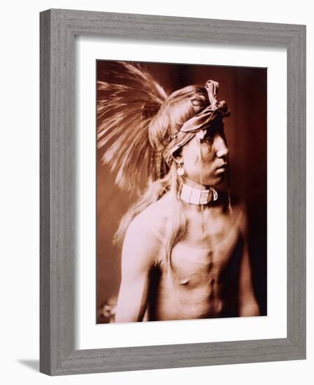 Shows As He Goes-Edward S^ Curtis-Framed Photo