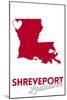 Shreveport, Louisiana - Heart Design-Lantern Press-Mounted Art Print