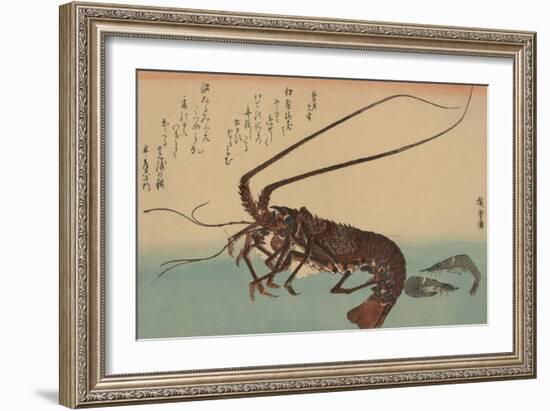 Shrimp and Lobster (Ise Ebi to Shiba Ebi)-Ando Hiroshige-Framed Art Print