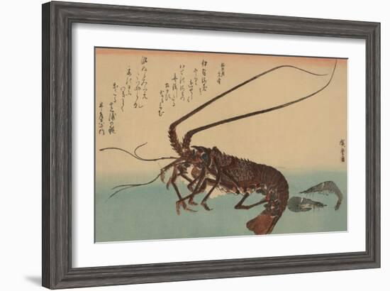 Shrimp and Lobster (Ise Ebi to Shiba Ebi)-Ando Hiroshige-Framed Art Print