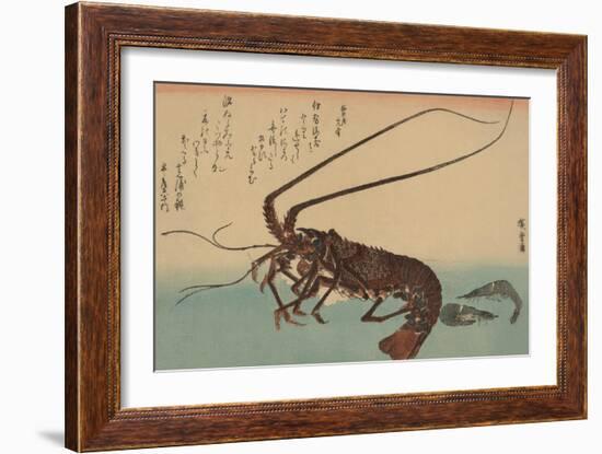 Shrimp and Lobster (Ise Ebi to Shiba Ebi)-Ando Hiroshige-Framed Art Print