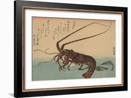 Shrimp and Lobster (Ise Ebi to Shiba Ebi)-Ando Hiroshige-Framed Art Print