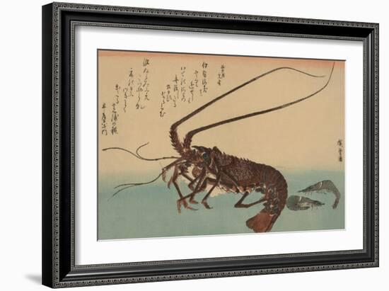 Shrimp and Lobster (Ise Ebi to Shiba Ebi)-Ando Hiroshige-Framed Art Print