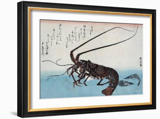 Shrimp and Lobster, Japanese Wood-Cut Print-Lantern Press-Framed Art Print