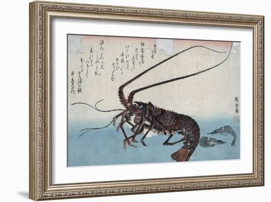 Shrimp and Lobster-Ando Hiroshige-Framed Giclee Print