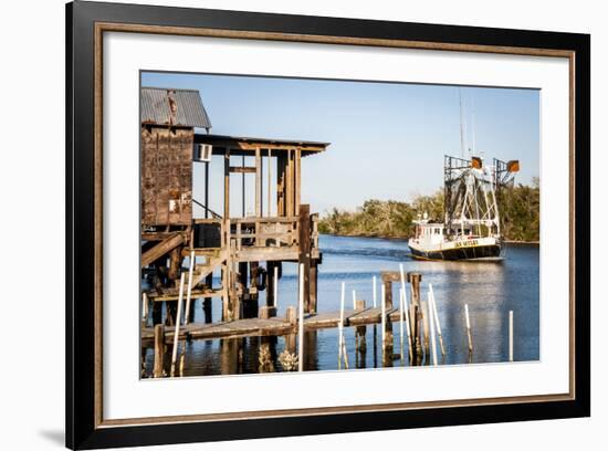 Shrimp Boat, Cocodrie, Terrebonne Parish, Louisiana, USA-Alison Jones-Framed Photographic Print