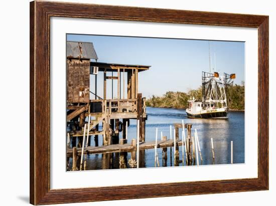 Shrimp Boat, Cocodrie, Terrebonne Parish, Louisiana, USA-Alison Jones-Framed Photographic Print