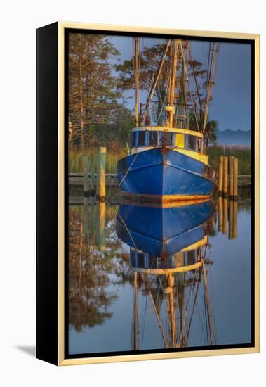 Shrimp Boat Docked at Harbor, Apalachicola, Florida, USA-Joanne Wells-Framed Premier Image Canvas