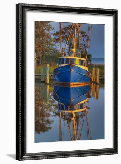 Shrimp Boat Docked at Harbor, Apalachicola, Florida, USA-Joanne Wells-Framed Photographic Print