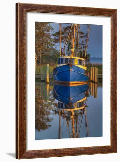 Shrimp Boat Docked at Harbor, Apalachicola, Florida, USA-Joanne Wells-Framed Photographic Print