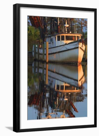 Shrimp Boat Docked at Harbor, Apalachicola, Florida, USA-Joanne Wells-Framed Photographic Print