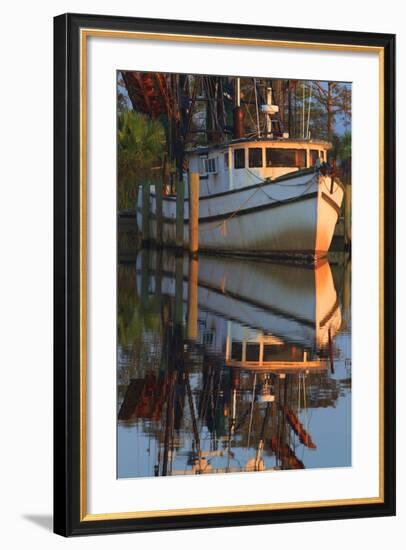 Shrimp Boat Docked at Harbor, Apalachicola, Florida, USA-Joanne Wells-Framed Photographic Print