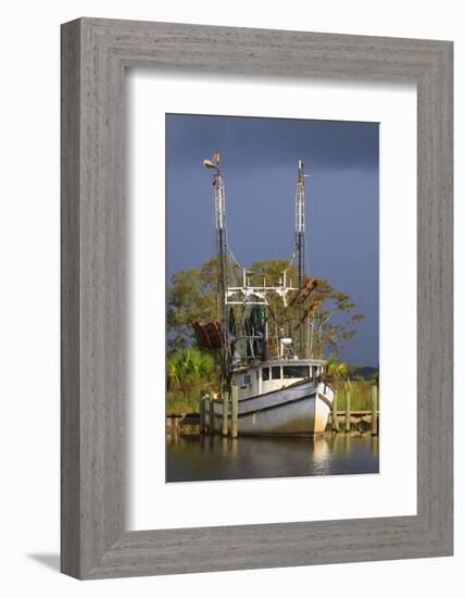 Shrimp Boat Docked at Harbor, Apalachicola, Florida, USA-Joanne Wells-Framed Photographic Print