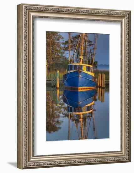 Shrimp Boat Docked at Harbor, Apalachicola, Florida, USA-Joanne Wells-Framed Photographic Print