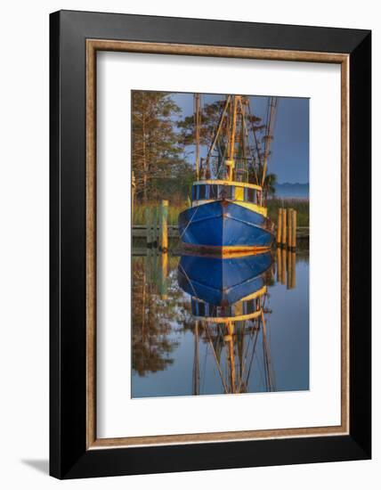 Shrimp Boat Docked at Harbor, Apalachicola, Florida, USA-Joanne Wells-Framed Photographic Print