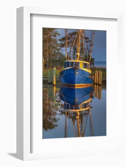 Shrimp Boat Docked at Harbor, Apalachicola, Florida, USA-Joanne Wells-Framed Photographic Print