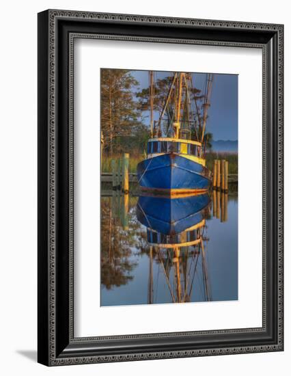 Shrimp Boat Docked at Harbor, Apalachicola, Florida, USA-Joanne Wells-Framed Photographic Print