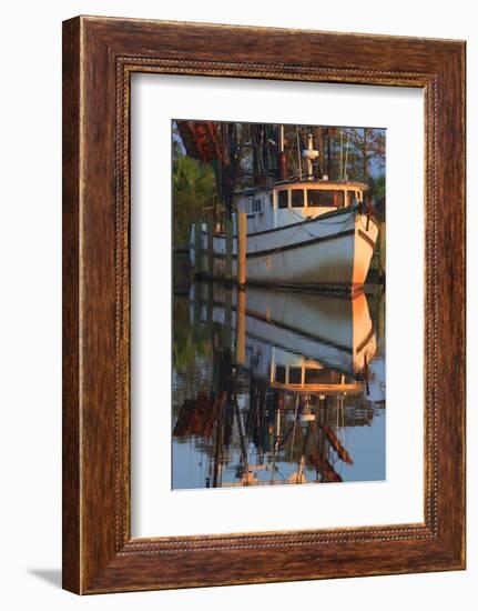 Shrimp Boat Docked at Harbor, Apalachicola, Florida, USA-Joanne Wells-Framed Photographic Print