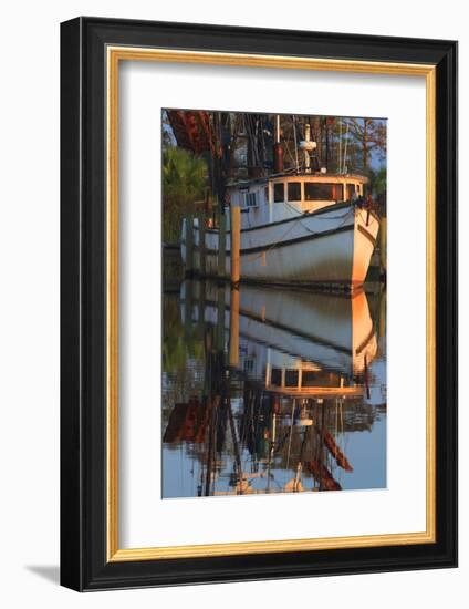 Shrimp Boat Docked at Harbor, Apalachicola, Florida, USA-Joanne Wells-Framed Photographic Print