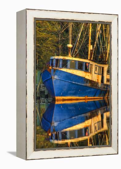 Shrimp Boat Docked at Harbor, Fishing, Apalachicola, Florida, USA-Joanne Wells-Framed Premier Image Canvas