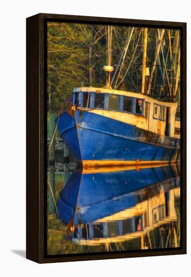 Shrimp Boat Docked at Harbor, Fishing, Apalachicola, Florida, USA-Joanne Wells-Framed Premier Image Canvas