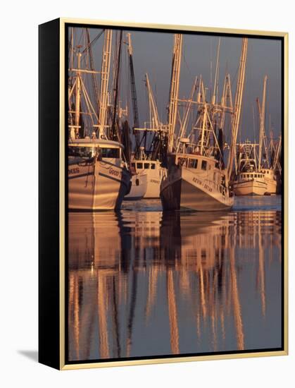 Shrimp Boats Tied to Dock, Darien, Georgia, USA-Joanne Wells-Framed Premier Image Canvas