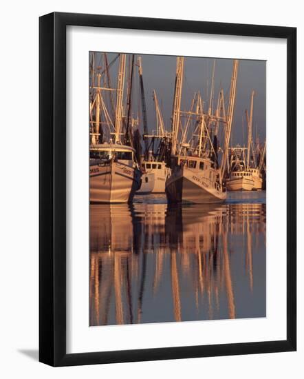 Shrimp Boats Tied to Dock, Darien, Georgia, USA-Joanne Wells-Framed Photographic Print