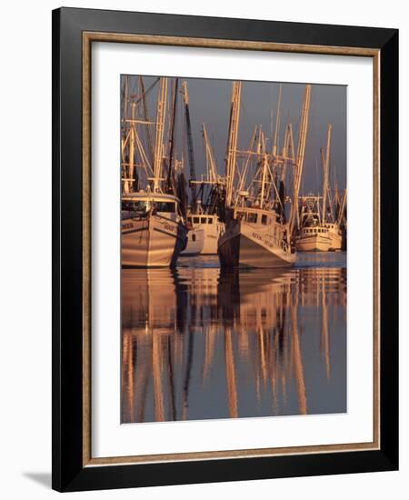 Shrimp Boats Tied to Dock, Darien, Georgia, USA-Joanne Wells-Framed Photographic Print