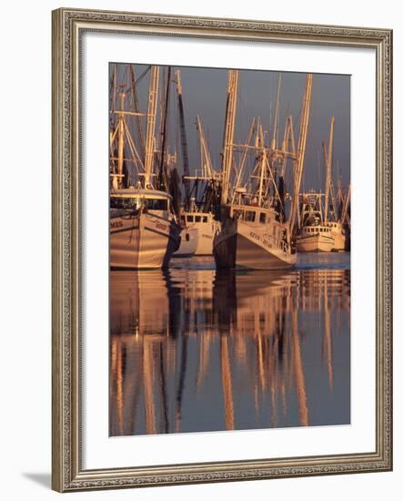 Shrimp Boats Tied to Dock, Darien, Georgia, USA-Joanne Wells-Framed Photographic Print