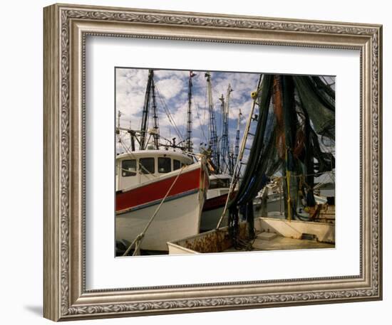 Shrimp Boats Tied to Dock, Darien, Georgia, USA-Joanne Wells-Framed Photographic Print