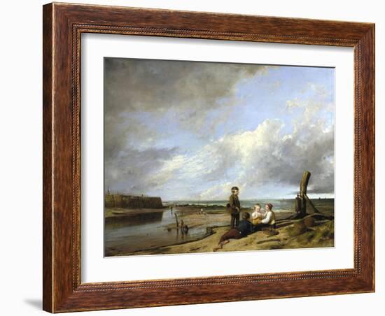 Shrimp Boys at Cromer, 1815-William Collins-Framed Giclee Print