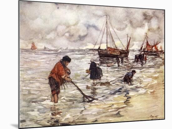 Shrimp-Fishing, 1904-Nico Jungman-Mounted Giclee Print